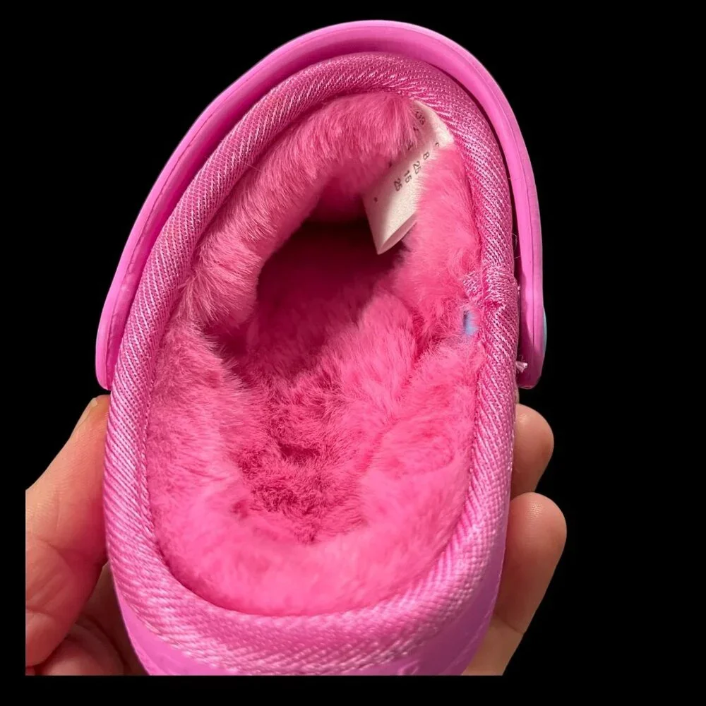 Skechers Toddler Girls Faux Fur Slip On‎ Clog Size 9-10 Pink Warm Comfort Shoes